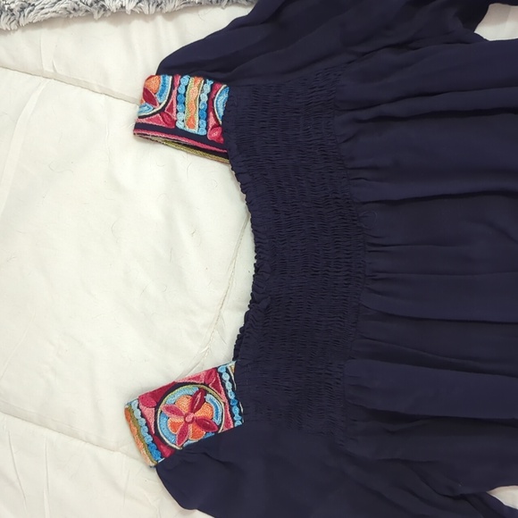 Boho Embroidered Bell Sleeve Blouse - Picture 3 of 6